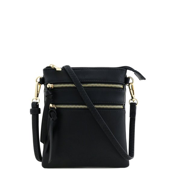 Functional Multi Pocket Crossbody Bag Black ^_^ - Picture 1 of 5